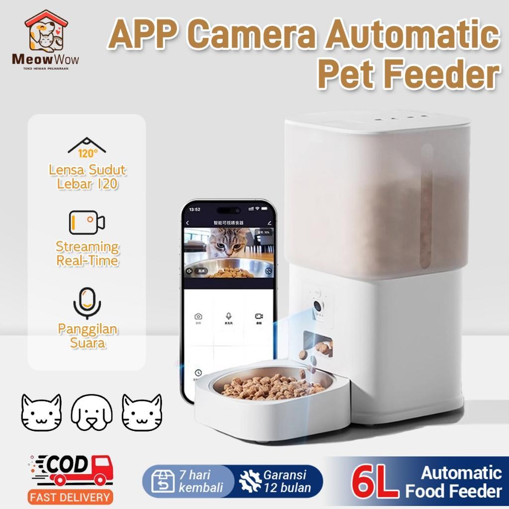 Me App Camera 6L Automatic Pet Feeder/Dispenser Makanan Otomatis Anjing Kucing/Smart Automatic Pet F