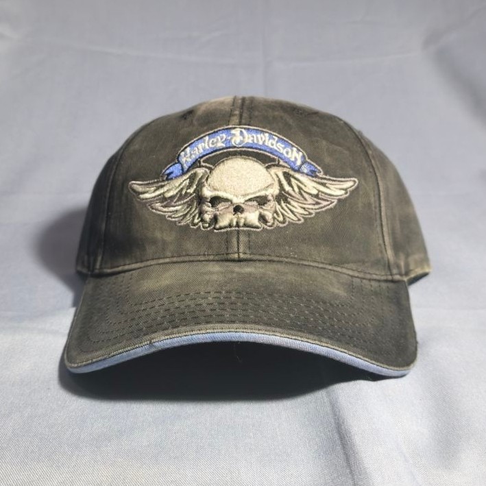 Topi vintage washed Harley Davidson skull