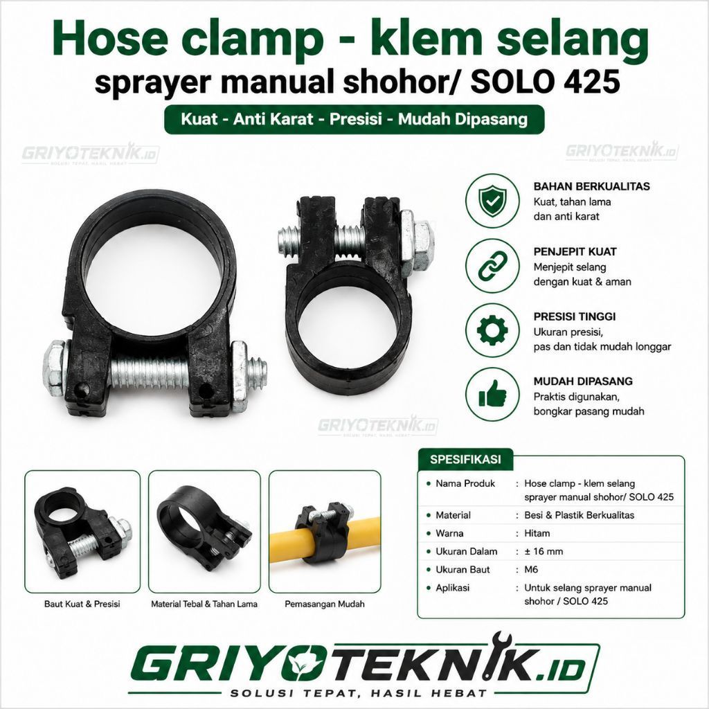 Klem Selang Sprayer Manual SOLO 425 Shohor | Hose Clamp Selang Sprayer | Penjepit Selang Sprayer Man