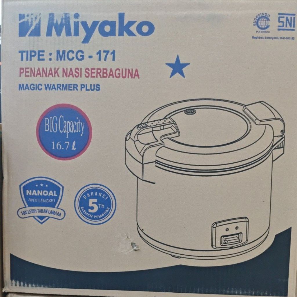 MCG171 Miyako Rice Cooker 16,7 liter Rice cooker murah merk miyako