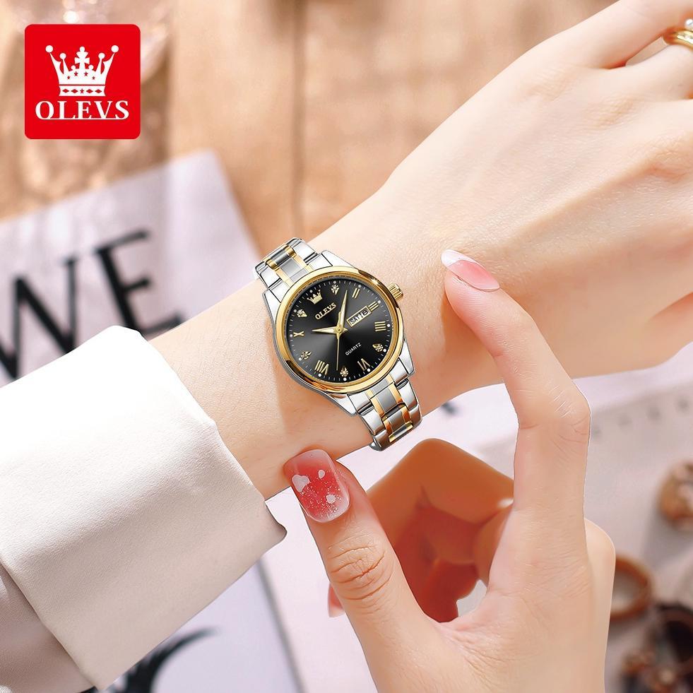 MURAH OLEVS JAM TANGAN WANITA ANTI AIR ORIGINAL STAINLESS STEEL LUMINOUS ANALOG WOMEN WATCH MODEL 55