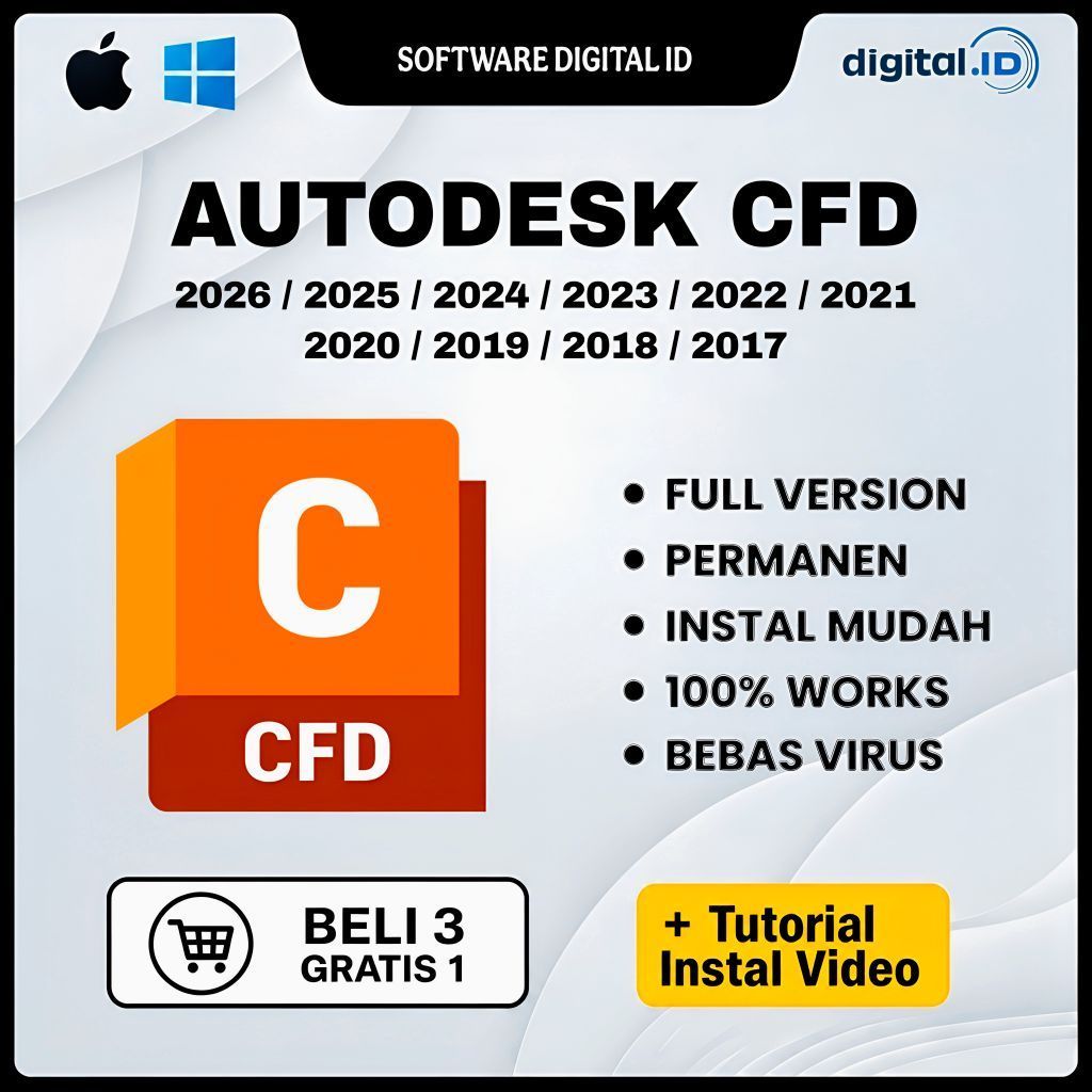 Autodesk CFD 2026 - 2017 Full Version Lifetime Permanen Windows & Mac Os | Tersedia Versi 2026 / 202