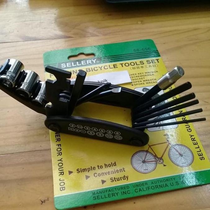 Kunci Sepeda Tools Set Sepeda Sellery USA Folding Bicycle Tools Set