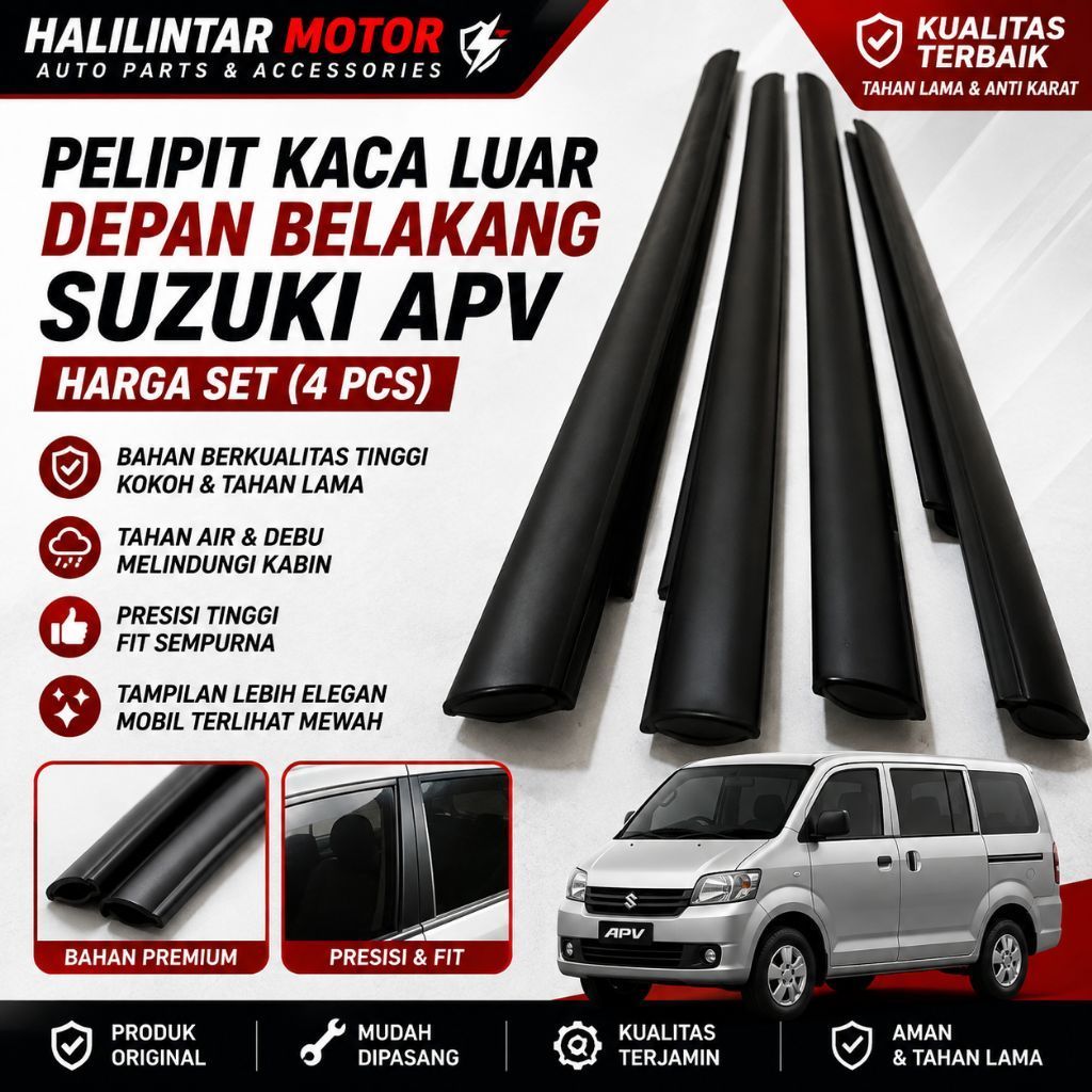 Pelipit kaca luar depan belakang Suzuki APV harga set