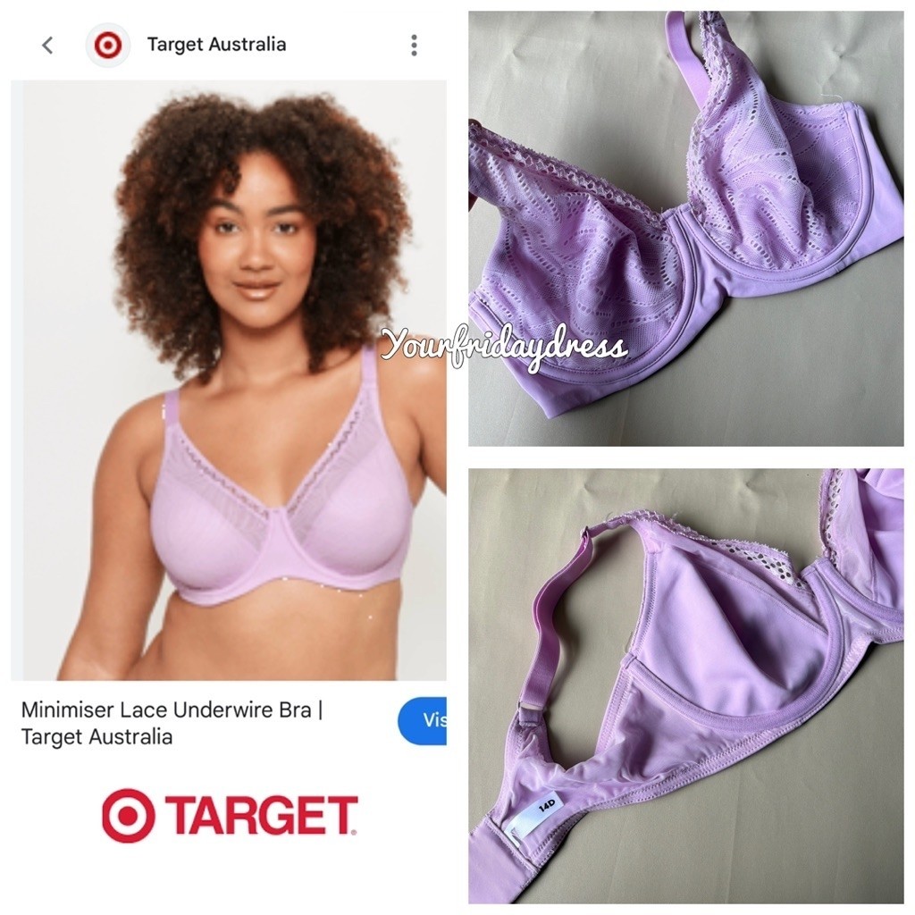 Target (Australian Brand) Minimiser Underwire Bra unpadded women’s plus size bra cup besar berkawat 