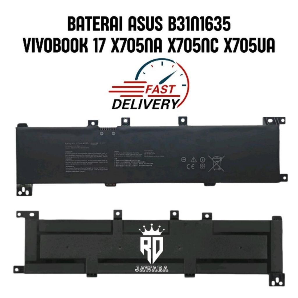 BATERAI B31N1635 ASUS VIVOBOOK PRO 17 A705U A705UA X705UA X705UB X705NA X705NC X705MA X705UF X705UN 