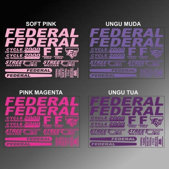 Promo Cutting Sticker Sepeda FEDERAL Street Cat MG33SX Stiker Bike Streetcat MG 33 SX 1Set Diskon
