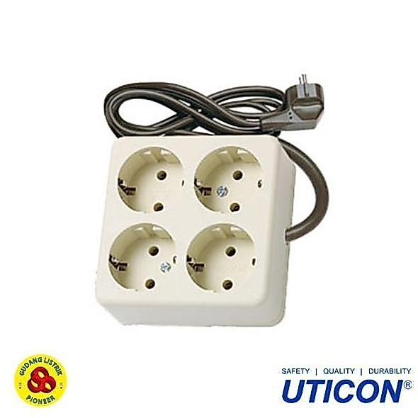 Uticon ST-148 SC Stop Kontak 4 Lubang Kabel 1.5 Meter
