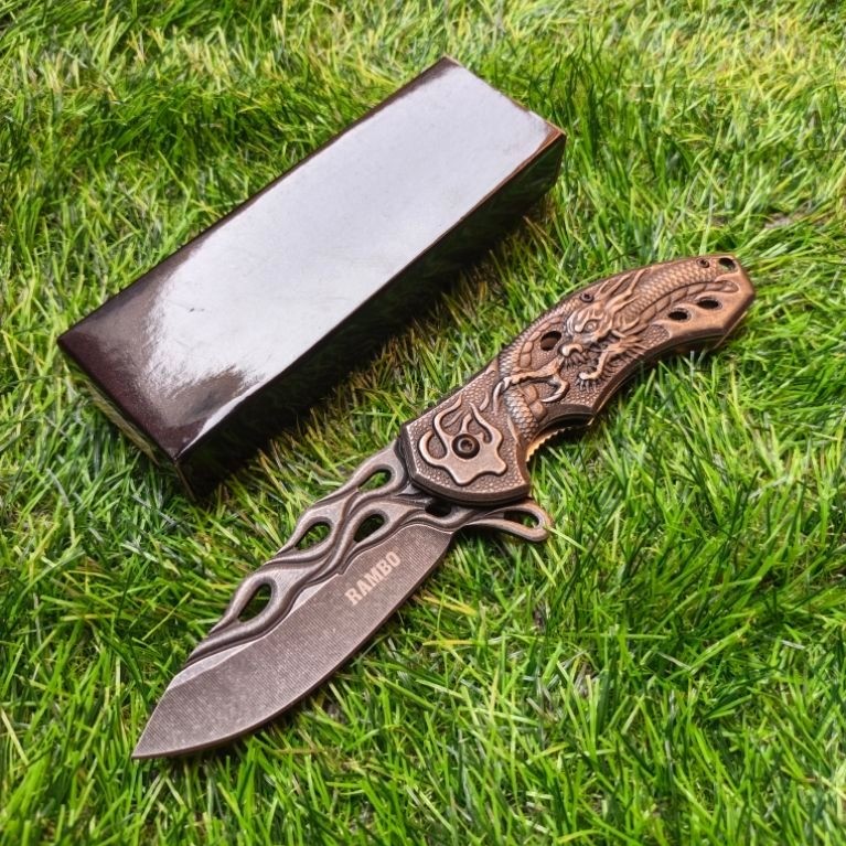 Pisau Survival Lipat Rambo P1469 Outdoor Knife