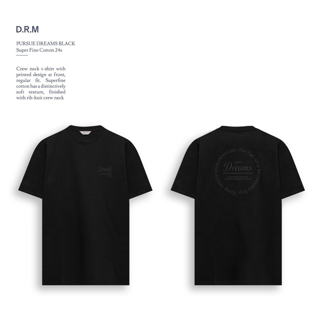 DRM WEAR | kaos drm,tshirt pursue dreams black.