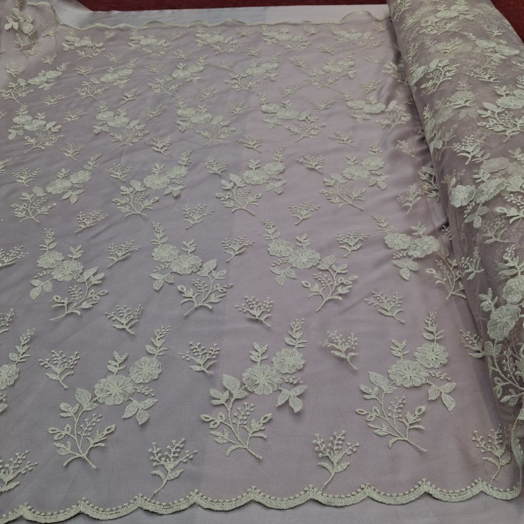 Kain Tulle Bordir /Kain Tulle /Kain Bordir/Kain Lace/Kain Bordir Motif Bunga