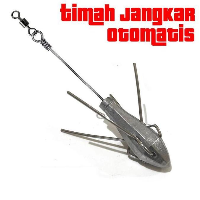 Timah Jangkar Otomatis Anti Nyangkut Pemberat Bandul Pancing Spider Sinker Joran