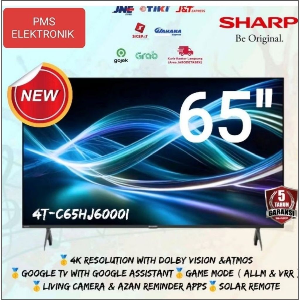 TV SHARP 65 INCH 4TC65HJ6000i 4K UHD ANDROID GOOGLE TV/ PROMO