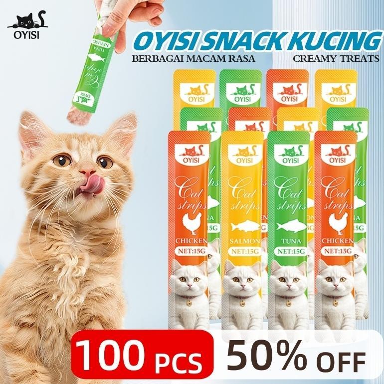 Snack Kucing 100 Pcs Cemilan Kucing Bergizi Cat Snack Creamy Grosir Makanan Kucing Termurah Creamy C