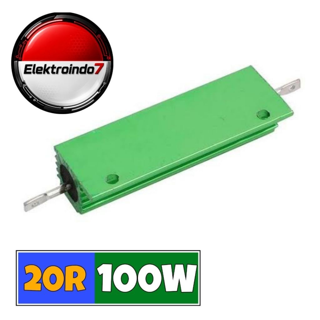20R 100w green alumunium case resistor dummy load speaker impedance