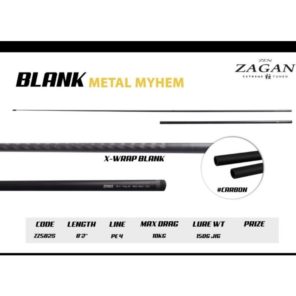 blank joran set bahan carbon zen zagan original asli hanya blank saja airy ,slow twitch,offshore sho