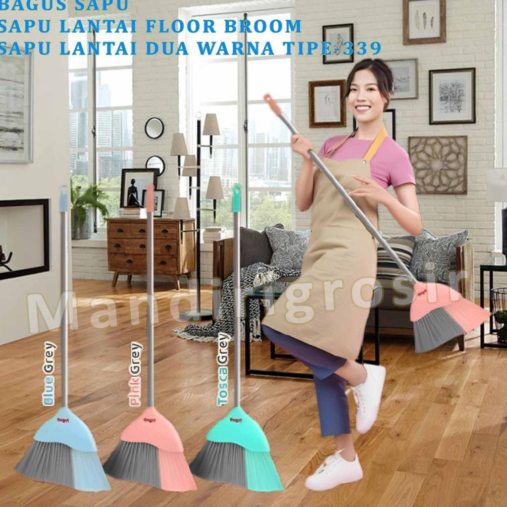 Sapu Lantai Floor Broom * Bagus * Sapu Lantai Warna Gagang Plastik * W-22339