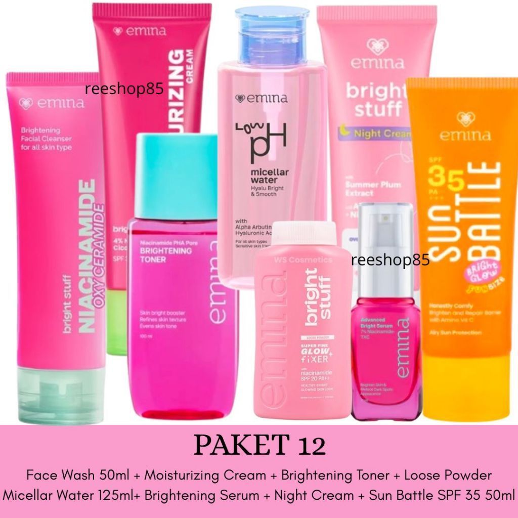 Emina Bright Stuff Series 1 Paket Lengkap | Skincare Emina 1 Paket
