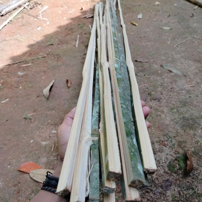 batang bambu petung kotak tebal panjang 2 meter bahan layangan, sendaren
