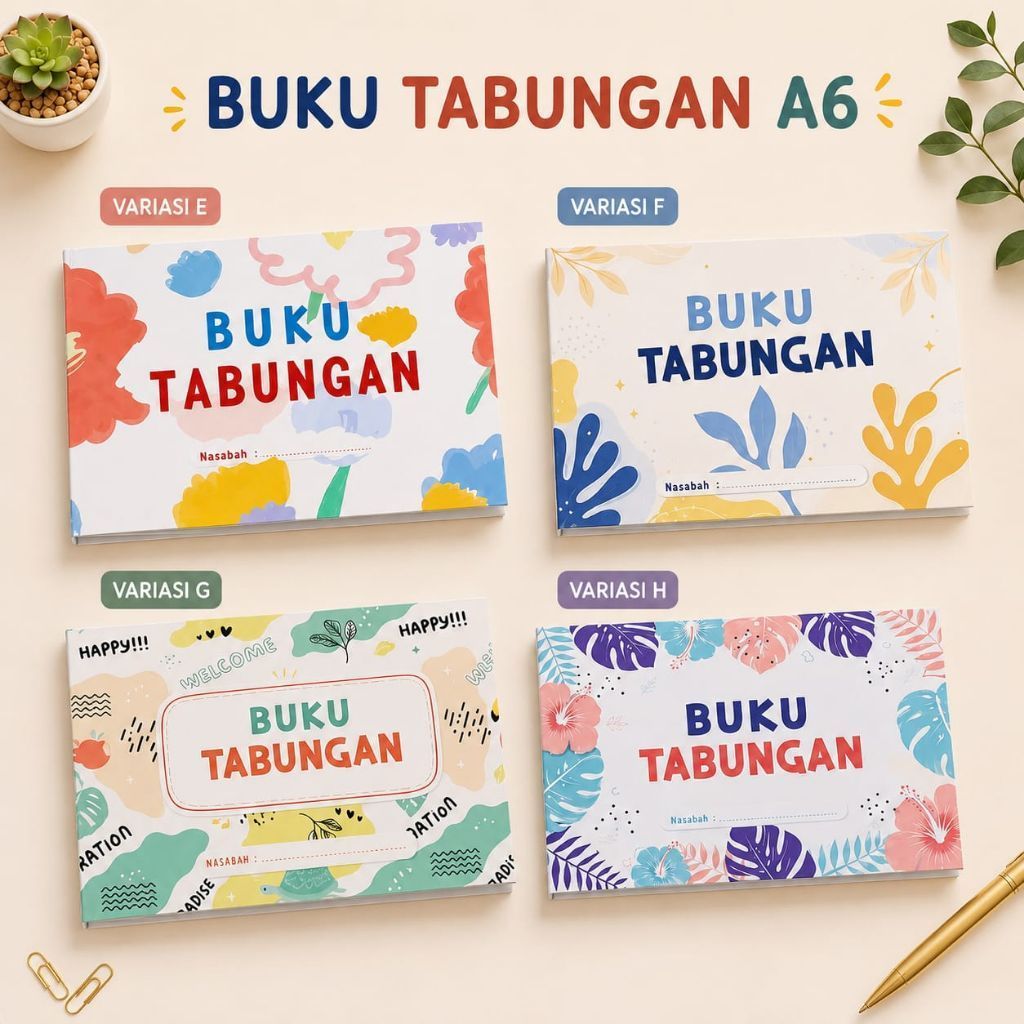 Buku Tabungan A6 Premium 40 Hal - Buku Catatan Menabung Target Pribadi / Sekolah / Arisan / UMKM