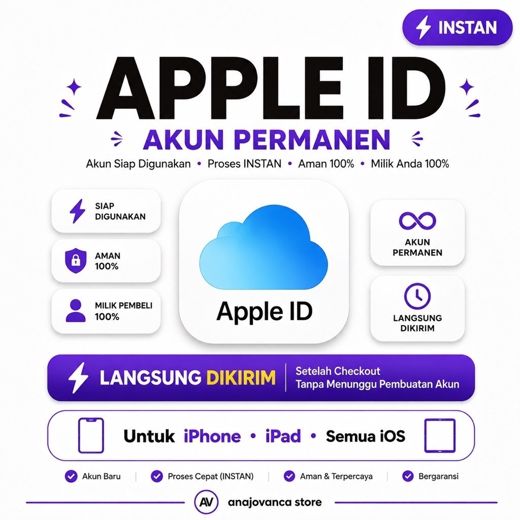 Akun Apple id | Akun iCloud | Garansi Selamanya | iOS