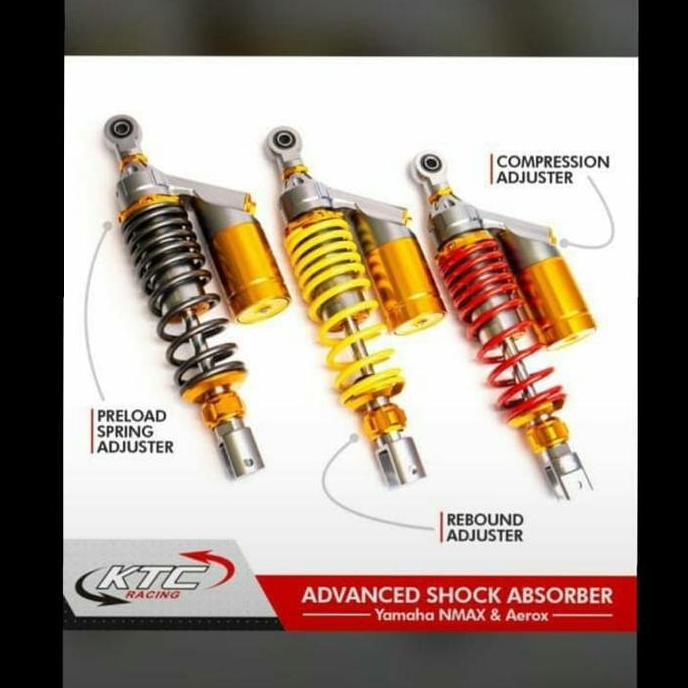 SHOCK BREAKER BELAKANG TABUNG ATAS KTC RECING YAMAHA AEROX 155 UK 305