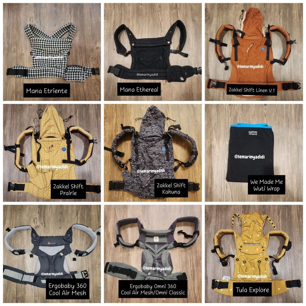 Preloved Gendongan Bayi Mana Baby Carrier, Zakkel Shift, We Made Me, Ergobaby, Tula Explore