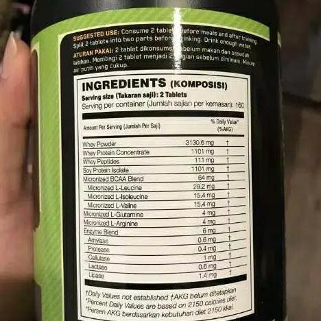 Ayodiet- On Amino 2222 Isi 320 Tabs 320 Tablet Amino Optimum Nutrition 2222