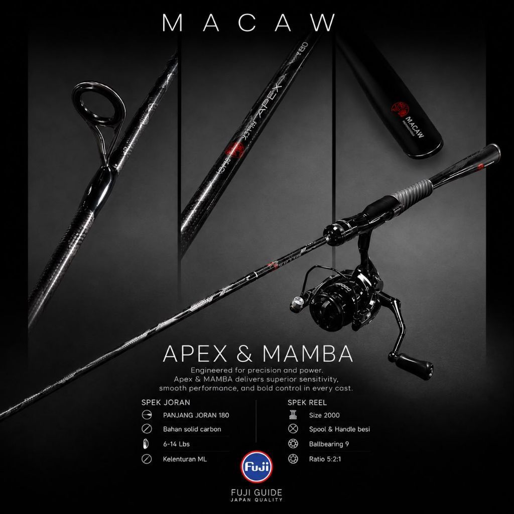 SET JORAN MACAW APEX 180 & REEL MACAW MAMBA 2000