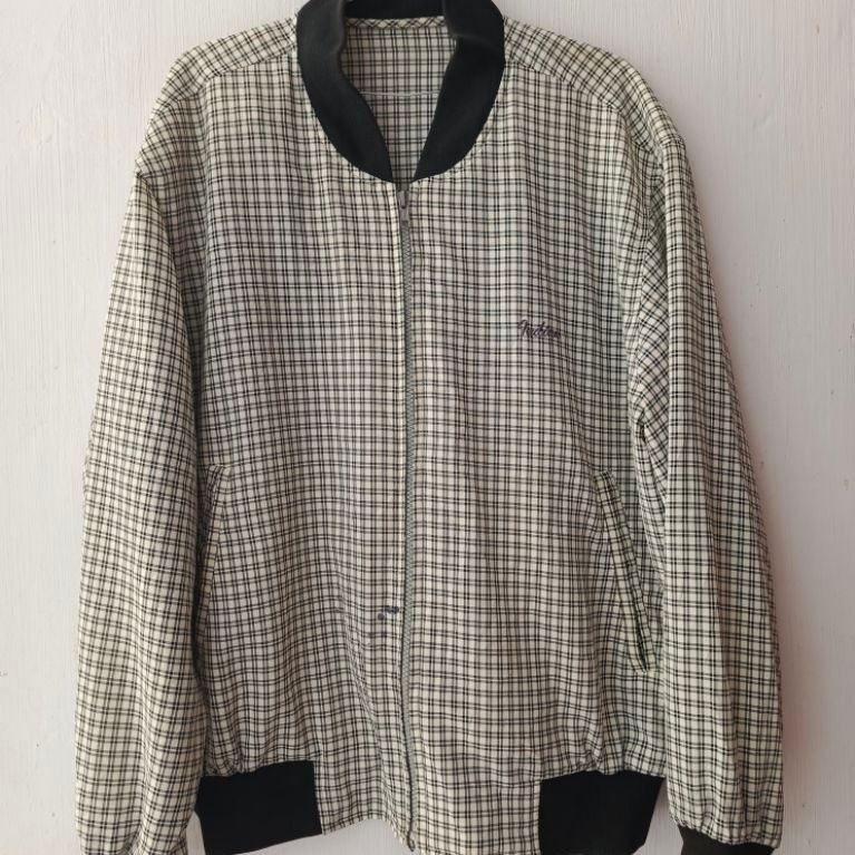 INDIAN Vintage Jacket Kasual Kerja Kotak Tartan Size 95/XL