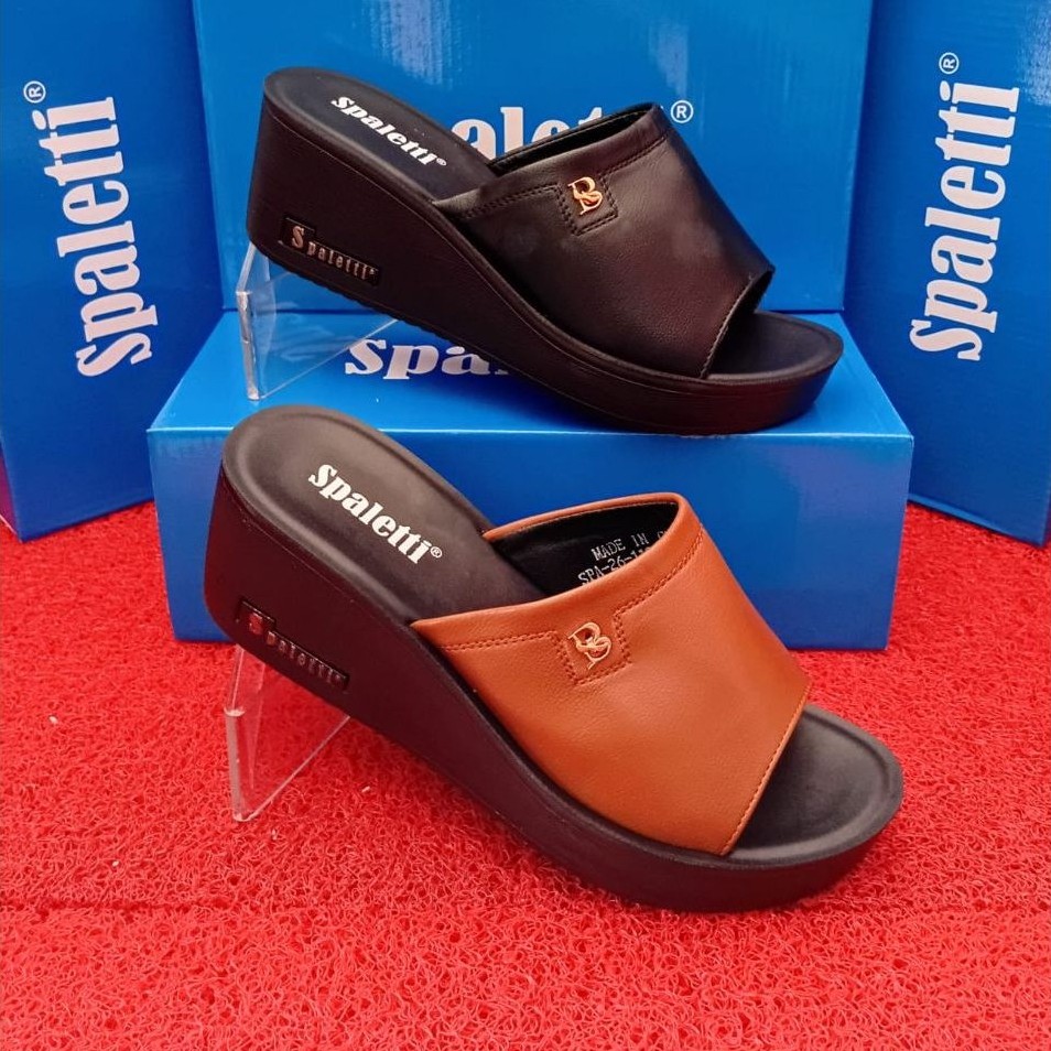 Sandal selop wedges wanita SPALETTI SPA 26-110 terbaru original