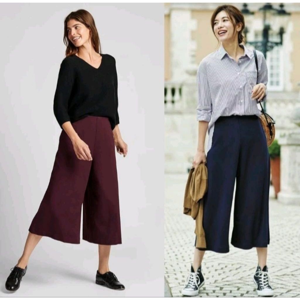 Uniqlo Ponte Flare Cropped Pants