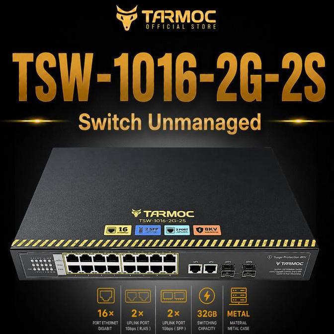 TERBARU - Tarmoc TSW-1016-2G-2S | Switch Unmanage 16 Port Gigabit Metal Case