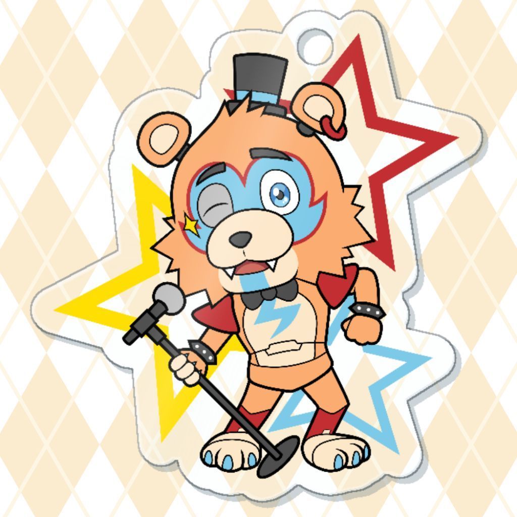 Ganci Akrilik Glamrock Freddy FNAF Five Night At Freddy's