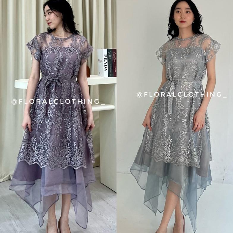 Terlaris F351 Dress Wanita Kondangan Bridesmaid Pesta Mewah Bahan Premium