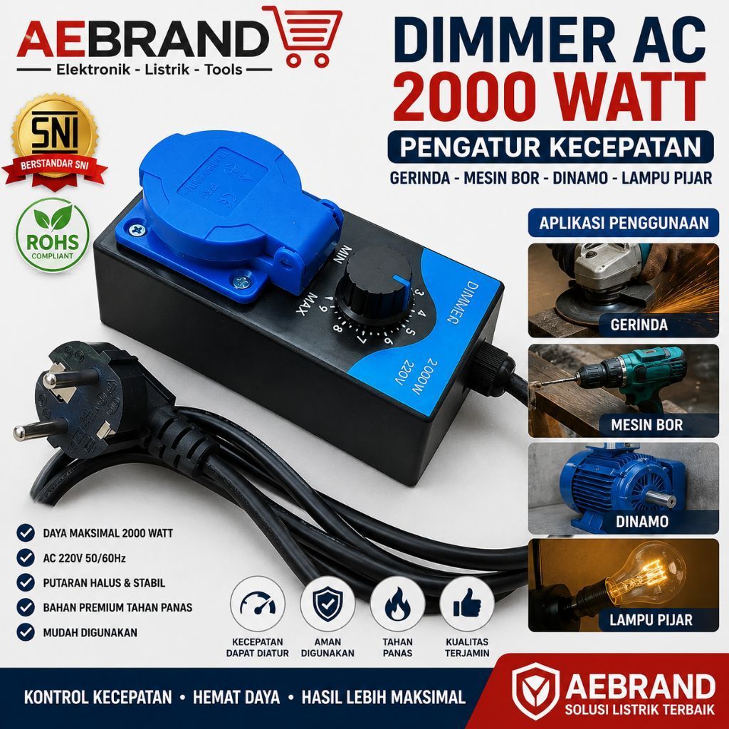AEBDG DIMMER SCR 2000 WAT / DIMMER 2000 WAT TERMINAL DIMMER STOP DIMMER PENGATUR KECEPATAN GERINDA