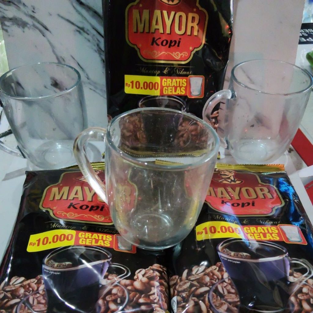 3pcs +gelas kopi bubuk mayor 120g