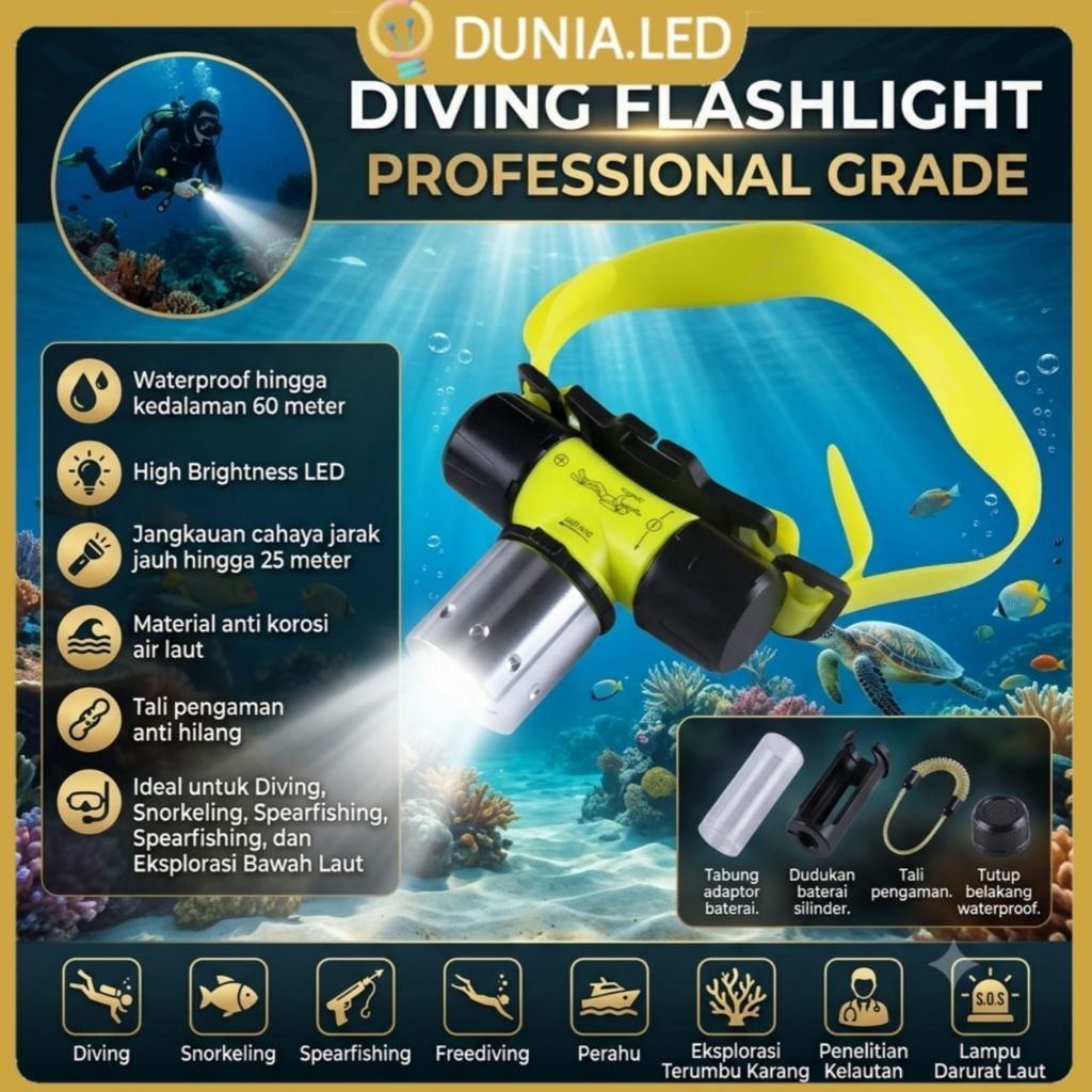 Senter Kepala Selam / Senter Diving / Senter Selam XQ-109