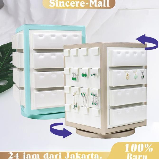 KASDIUM Display Putar Perhiasan / Rak Anting Putar 360 Magnetik / Display Cincin Putar Serba Guna Ma