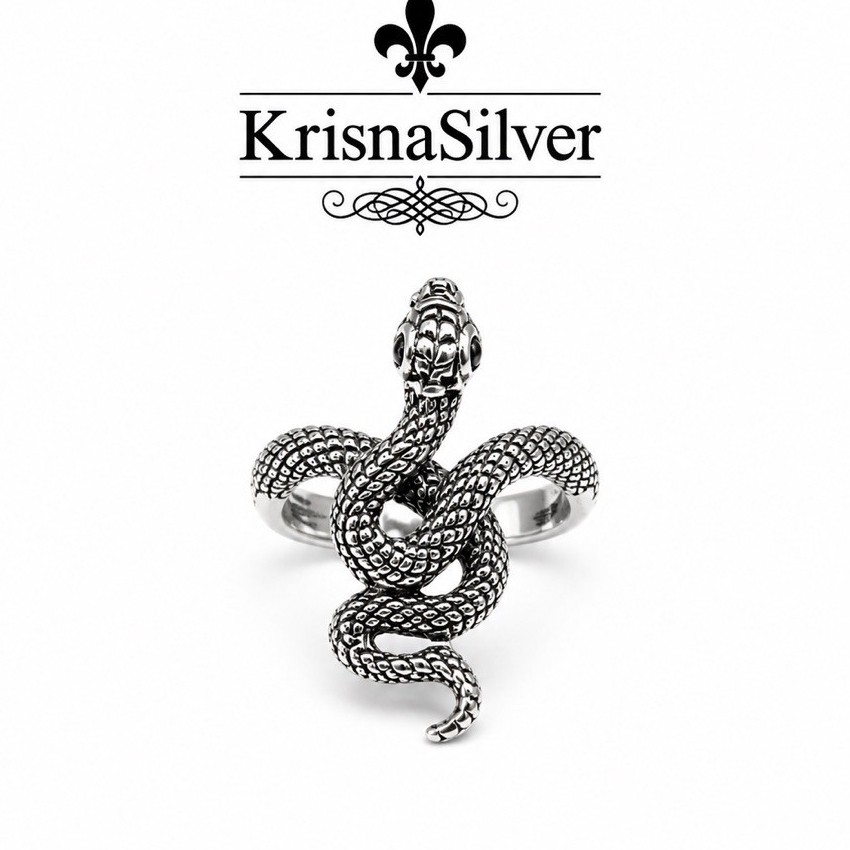 Cincin Rings Motif Ular Batu Permata Onyx Perak Silver Bali Asli 925 Pria Wanita Perempuan Costum