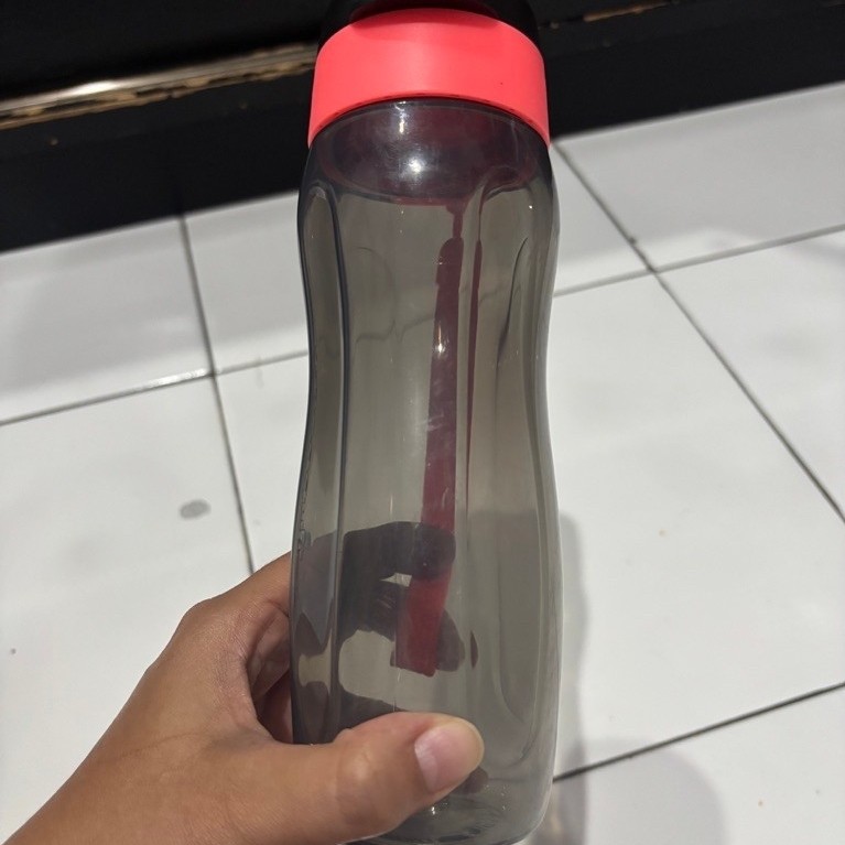 Sale baret penyimpanan 1 pcs eco fashion 500 ml tupperware - hitam, botol minum tutup flip