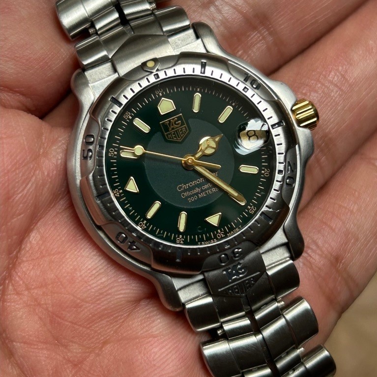 Original Tag Heuer 6000 Automatic Chronometer Reff WH5253 Green Dial Swiss made