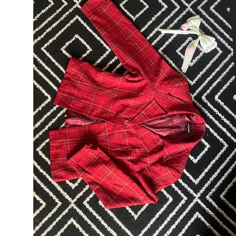 Blazer Tartan Merah [Preloved]