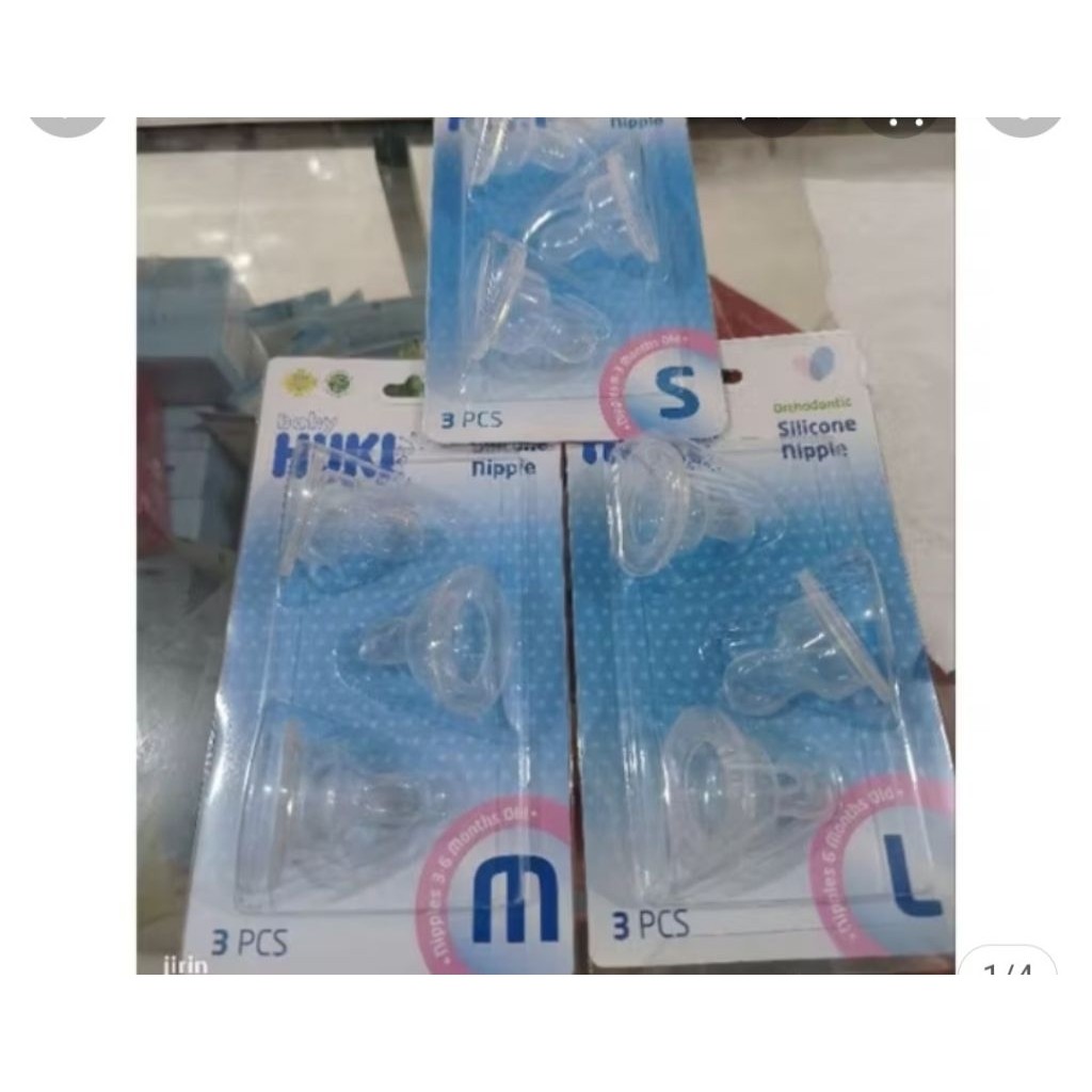 Huki Dot Gepeng Orthodontic Silicone Nipple Isi 3 Pcs / Dot Bayi Gepeng HUKI / HUKI DOT BAYI