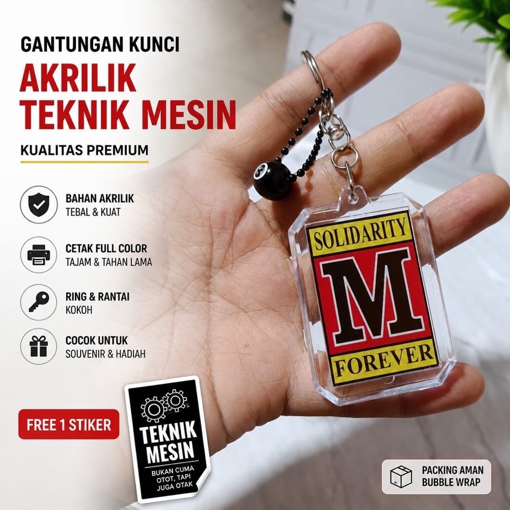 M solver gantungan kunci [ free 1 stiker ] teknik mesin mechanical engineering