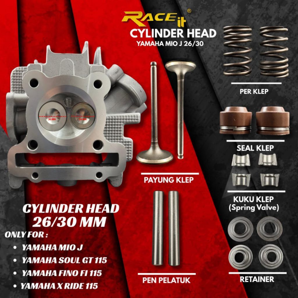 BLOK CYLINDER HEAD RACE IT MIO J SOUL GT 115 FINO FI 115 XRIDE 115 X RIDE 125 JUPITER Z1 VEGA FORCE 