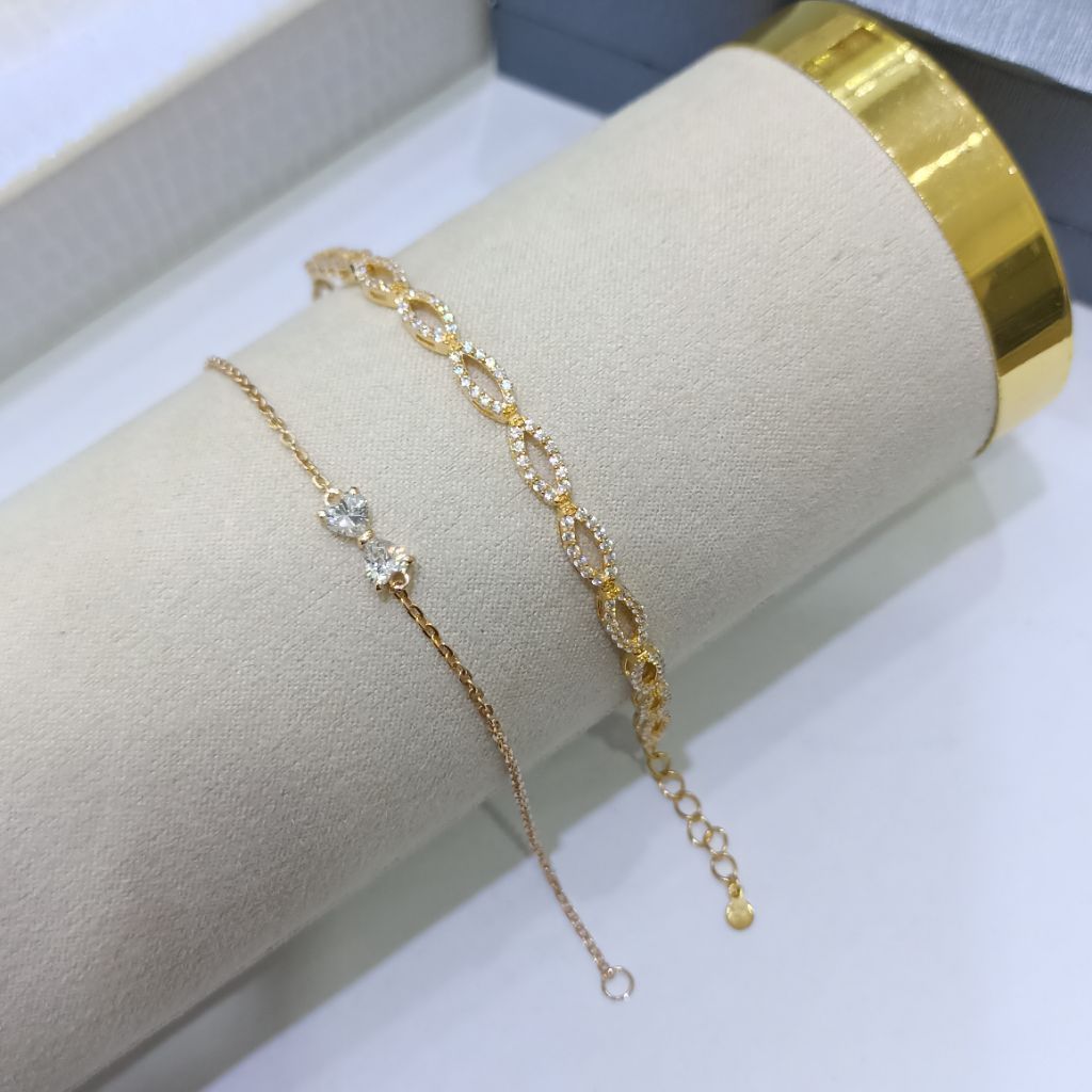 Laris Jaya Gelang Rantai emas kuning mdl oval var pita