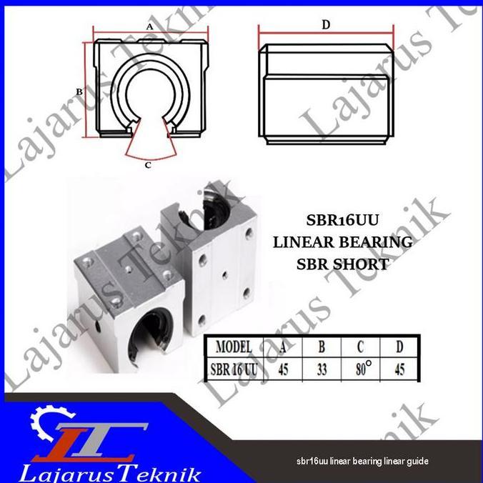 SBR16UU LINEAR BEARING LINEAR GUIDE LTECHK