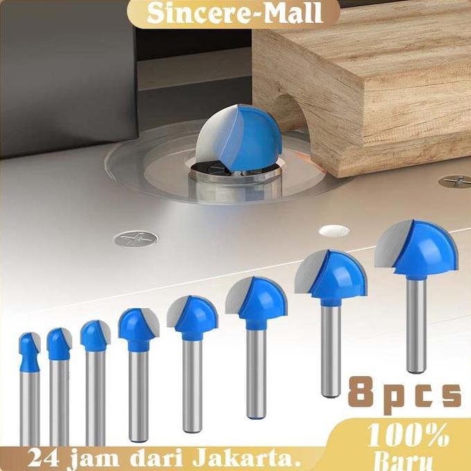 Sale 8Pcs Mata Router Kayu Round Bit / Mata Profil Sloting Bit / Mata Profil Router Cnc / Mata Route
