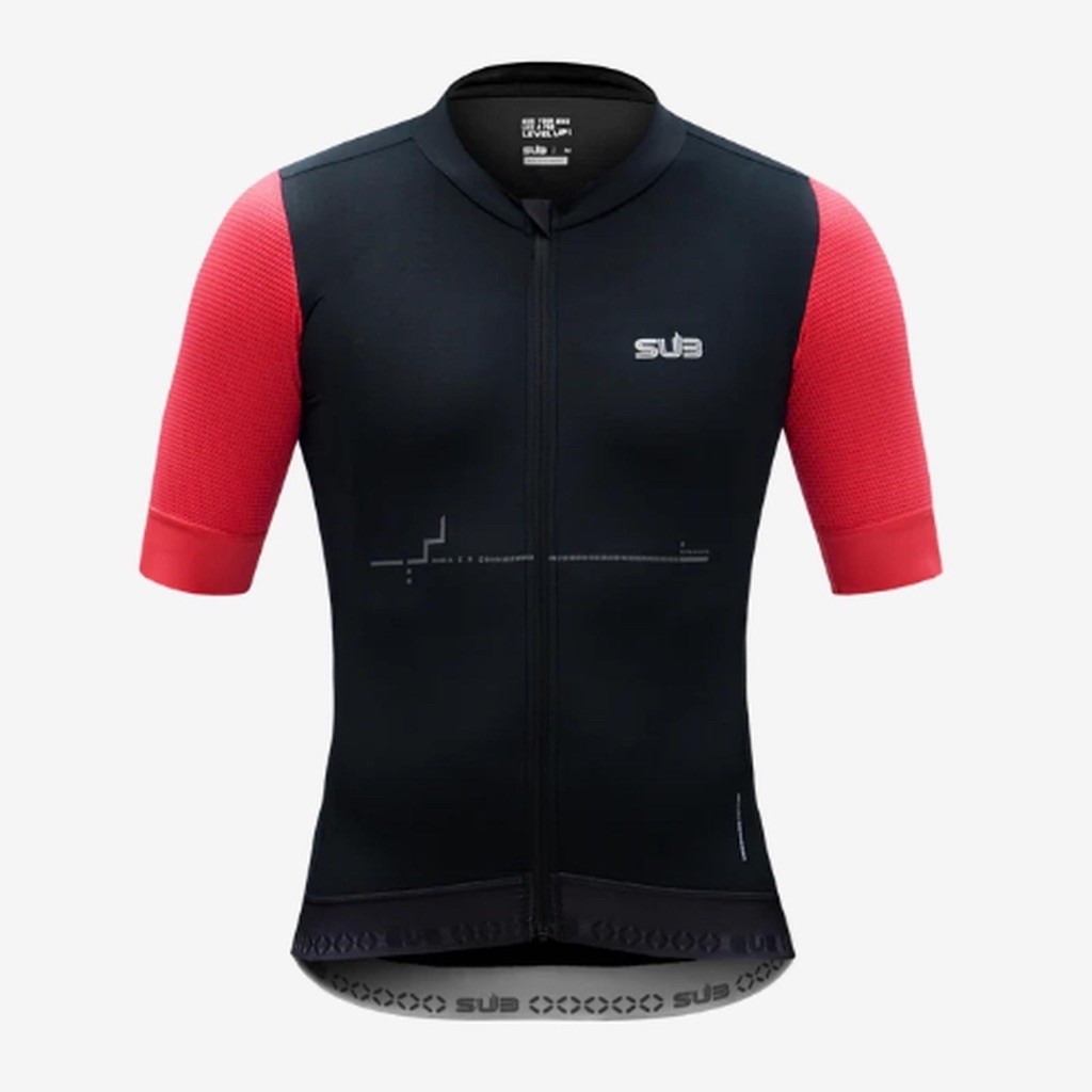 Sub Jersey Pro Duo Black Red Short Sleeve - Pro Series Cycling Roadbike
